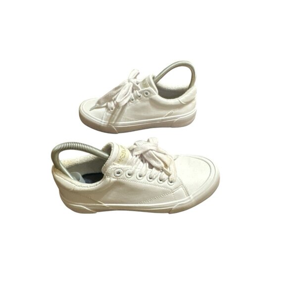 Rachel Zoe White Leather Casual Sneakers Size 7 Lace Up - Picture 3 of 8